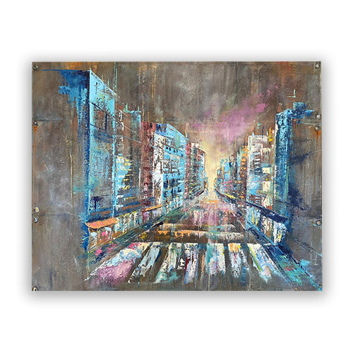 Metal city oil, 73/91 cm