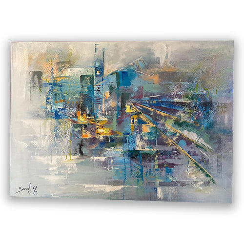 Abstract in blue, 50/70 cm