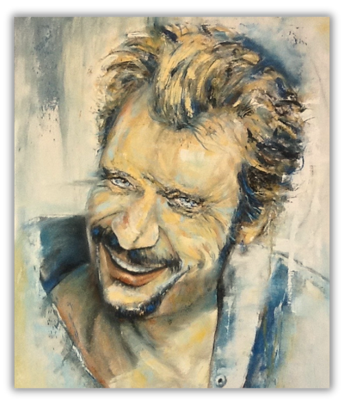 Le sourire de Johnny Hallyday , 60/72 cm